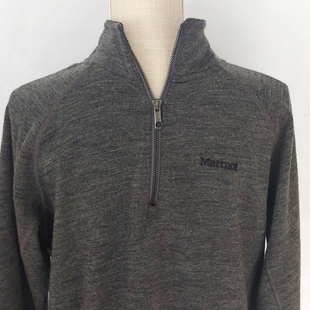 Marmot mens pullover, gray, quarter zip size med